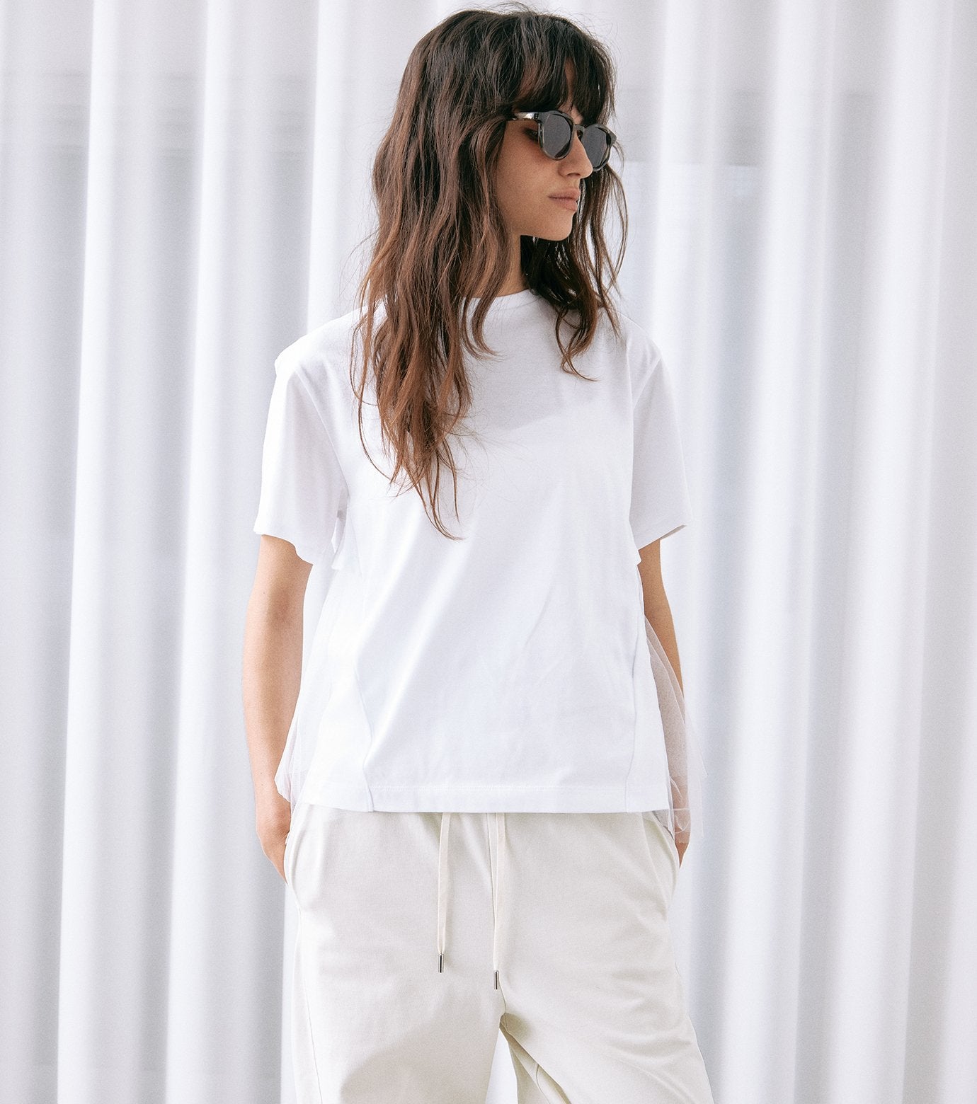 Tulle Panel A-Line T-Shirt