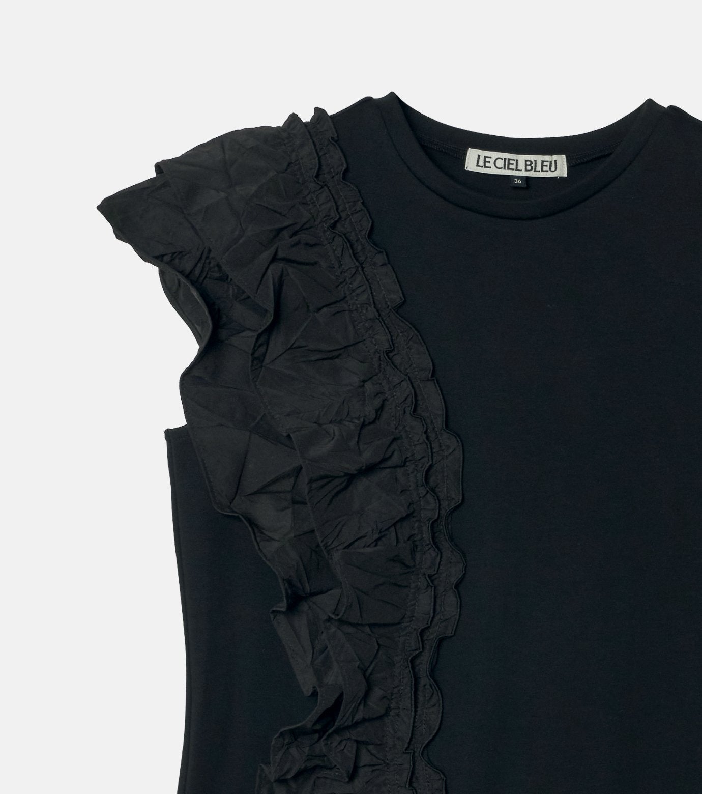 Ruffle Detail Sleeveless T-Shirt