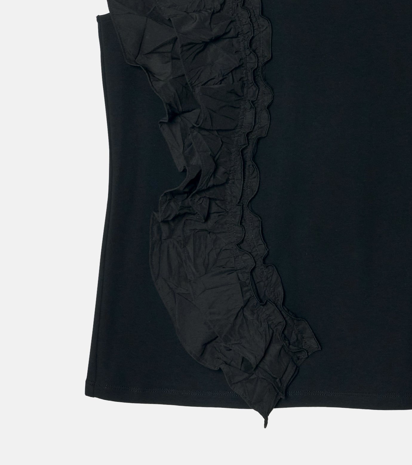 Ruffle Detail Sleeveless T-Shirt