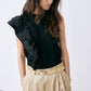 Ruffle Detail Sleeveless T-Shirt