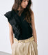 Ruffle Detail Sleeveless T-Shirt