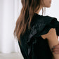 Ruffle Detail Sleeveless T-Shirt