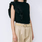 Ruffle Detail Sleeveless T-Shirt