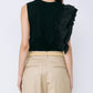 Ruffle Detail Sleeveless T-Shirt