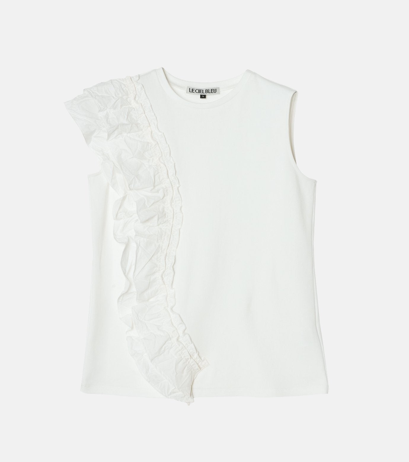 Ruffle Detail Sleeveless T-Shirt