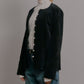 Velvet Shirt Jacket w/Pearl Button