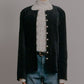 Velvet Shirt Jacket w/Pearl Button