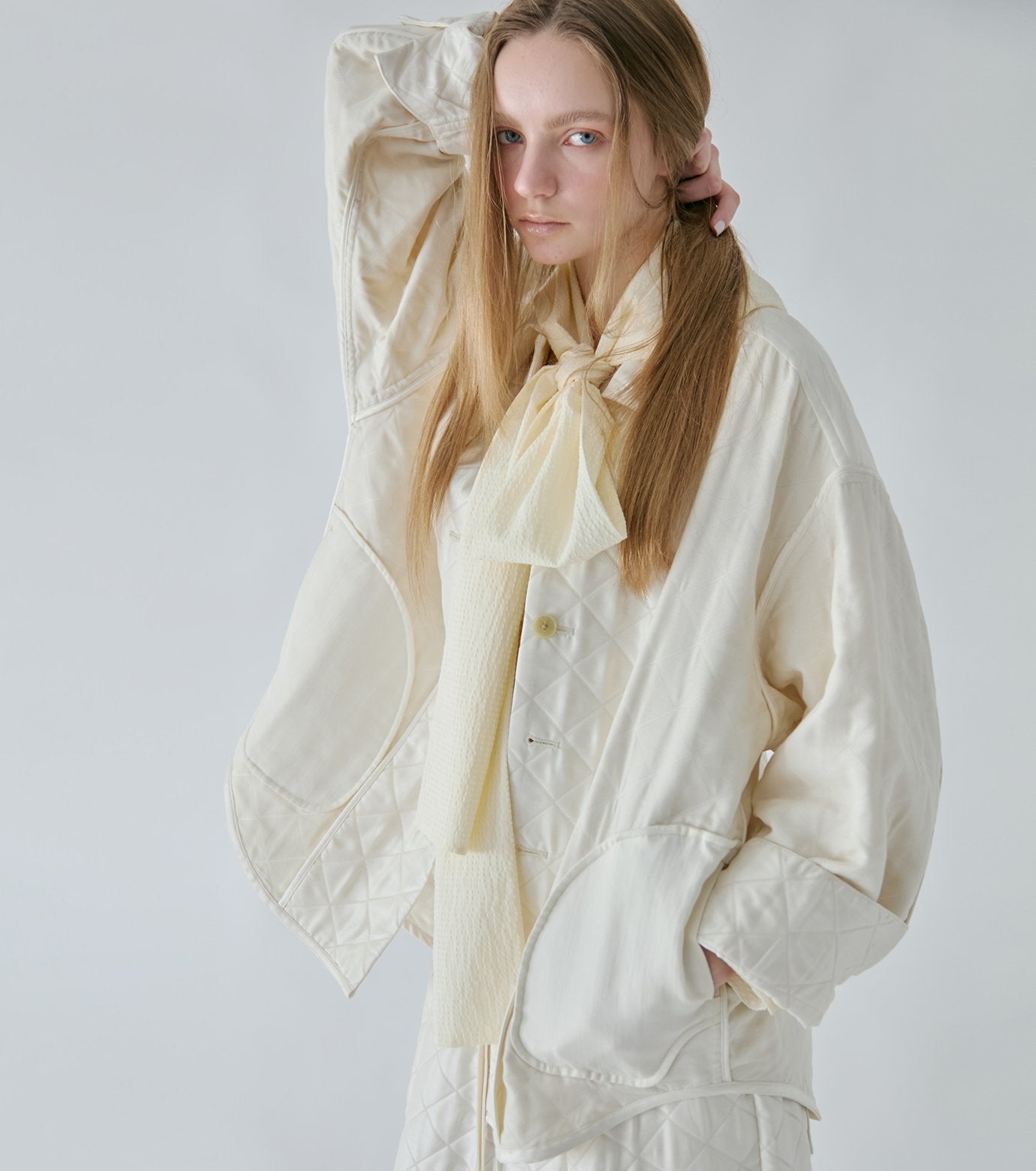 Shiny Quilted Shirt Jacket