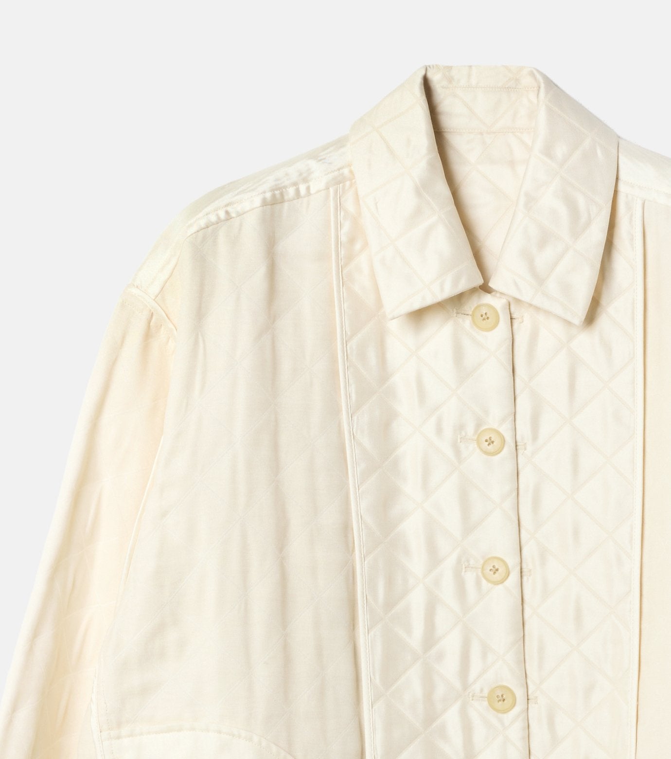 Shiny Quilted Shirt Jacket