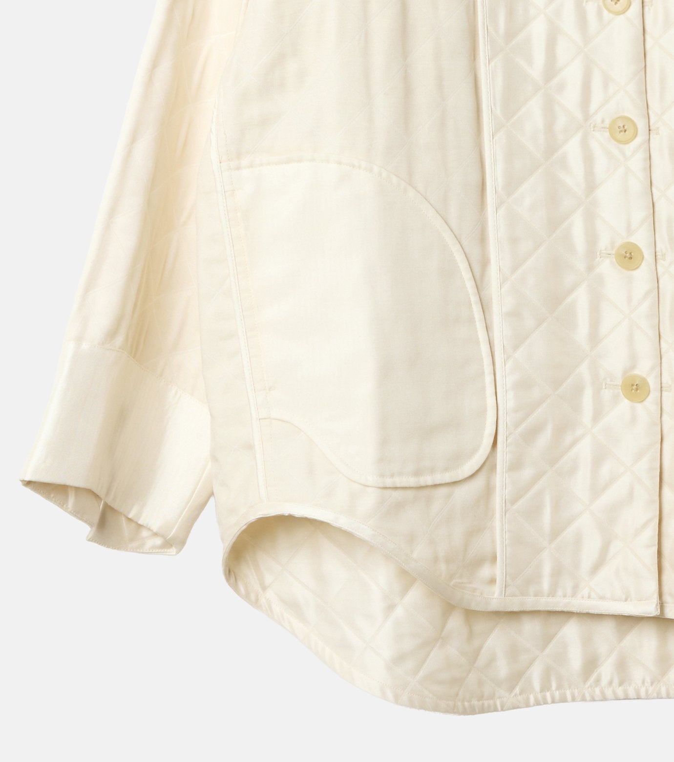 Shiny Quilted Shirt Jacket