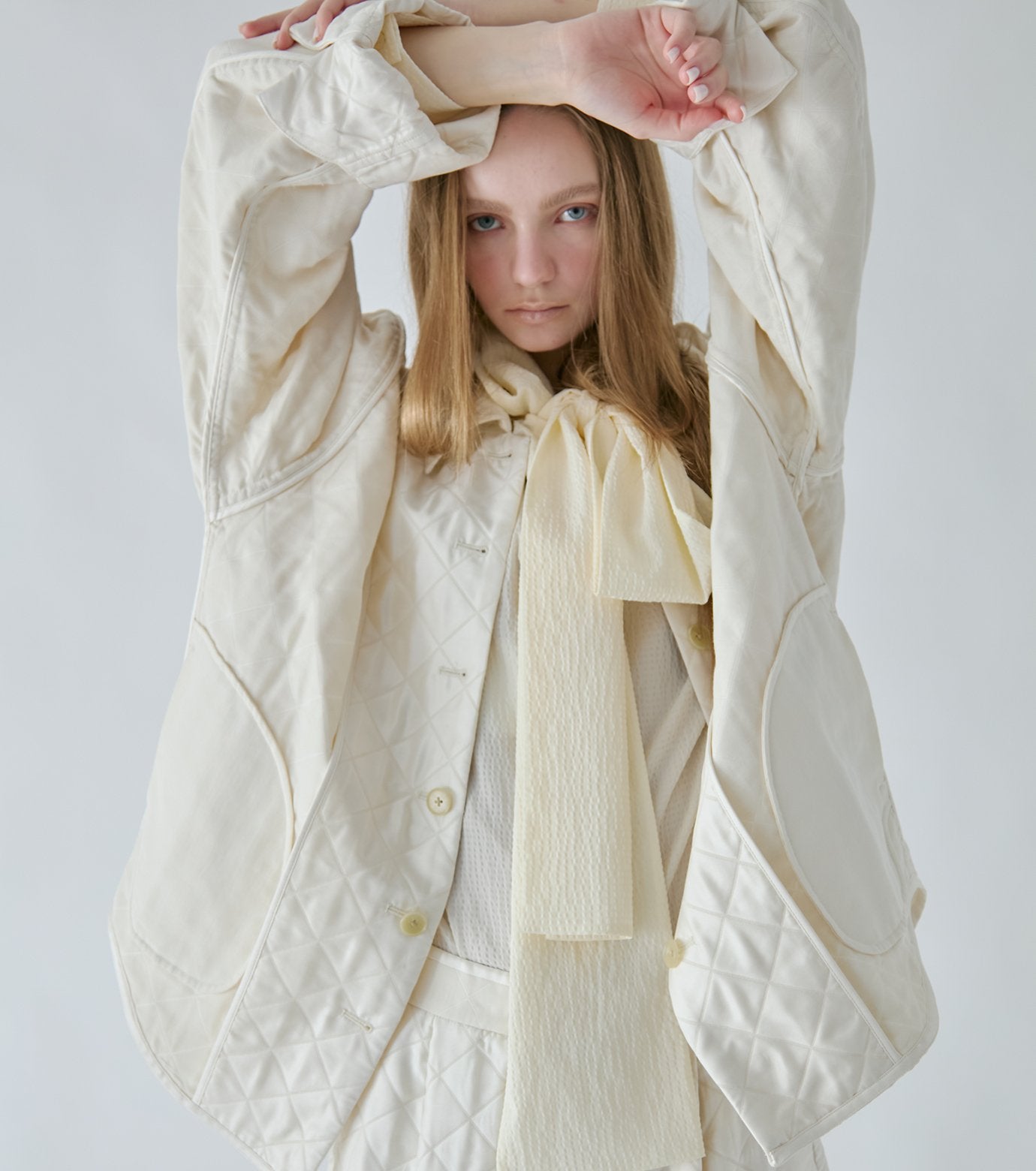 Shiny Quilted Shirt Jacket