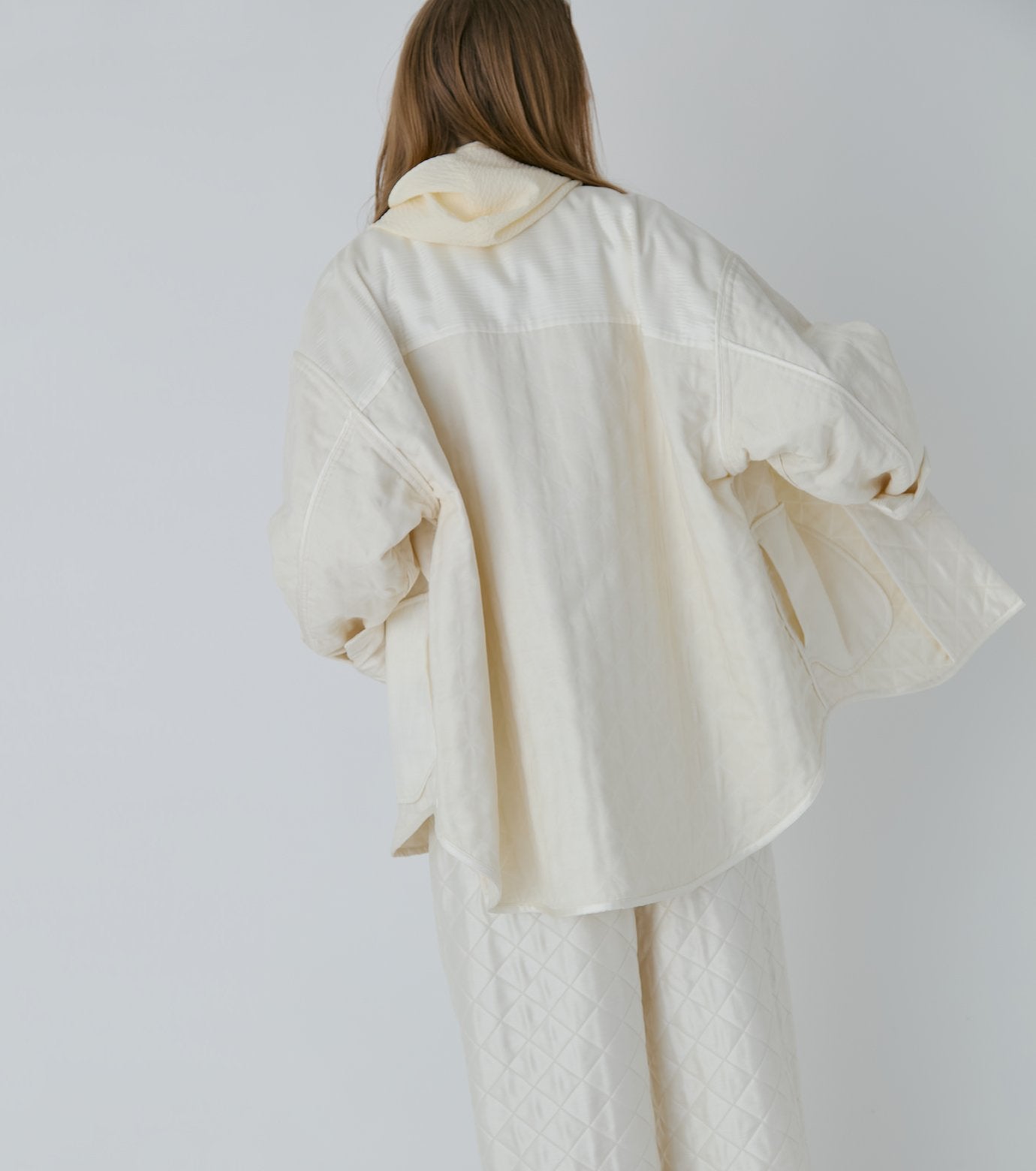 Shiny Quilted Shirt Jacket