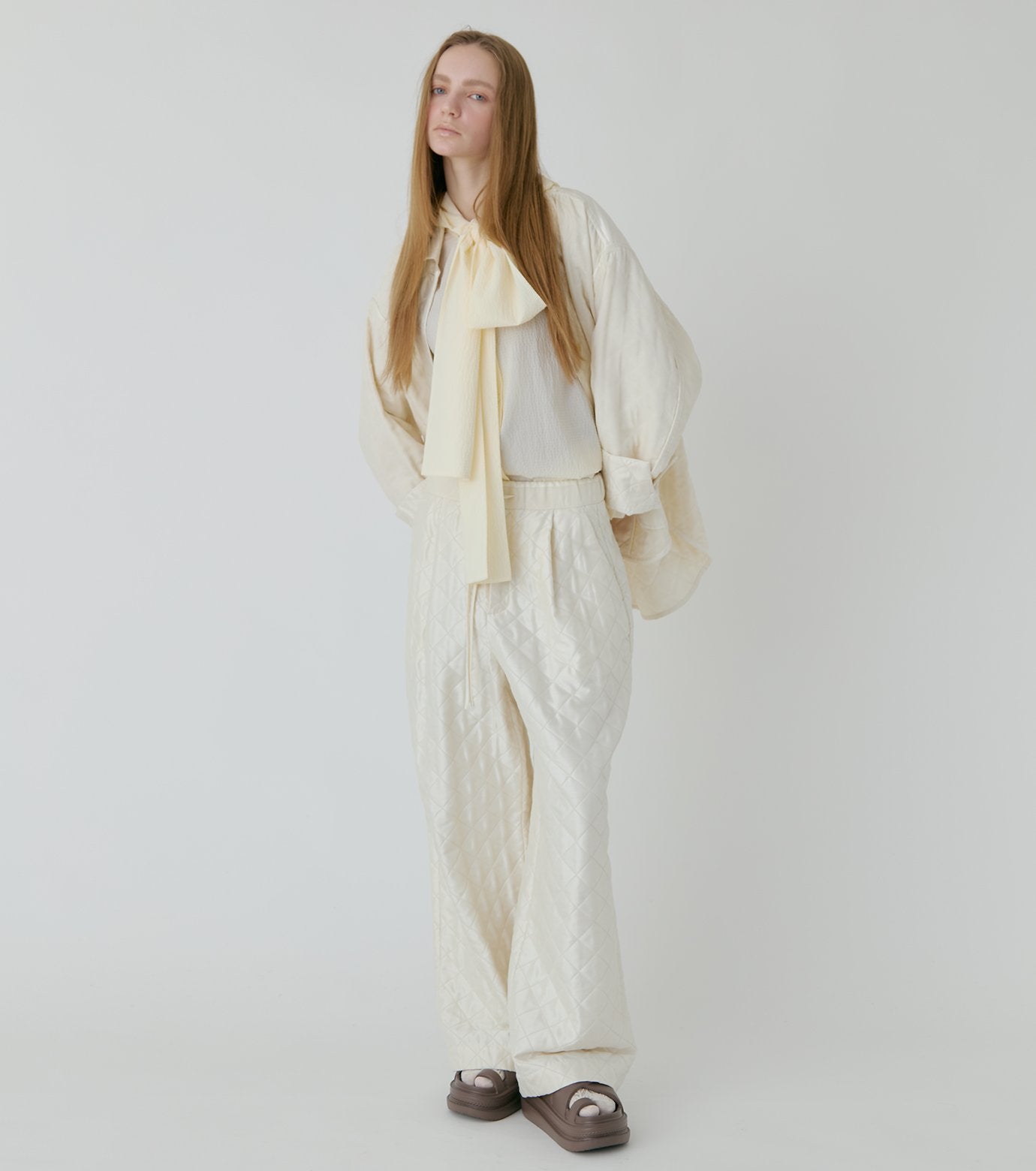 Shiny Quilted Shirt Jacket