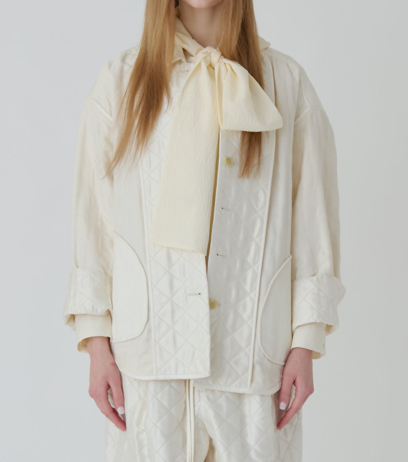 Shiny Quilted Shirt Jacket