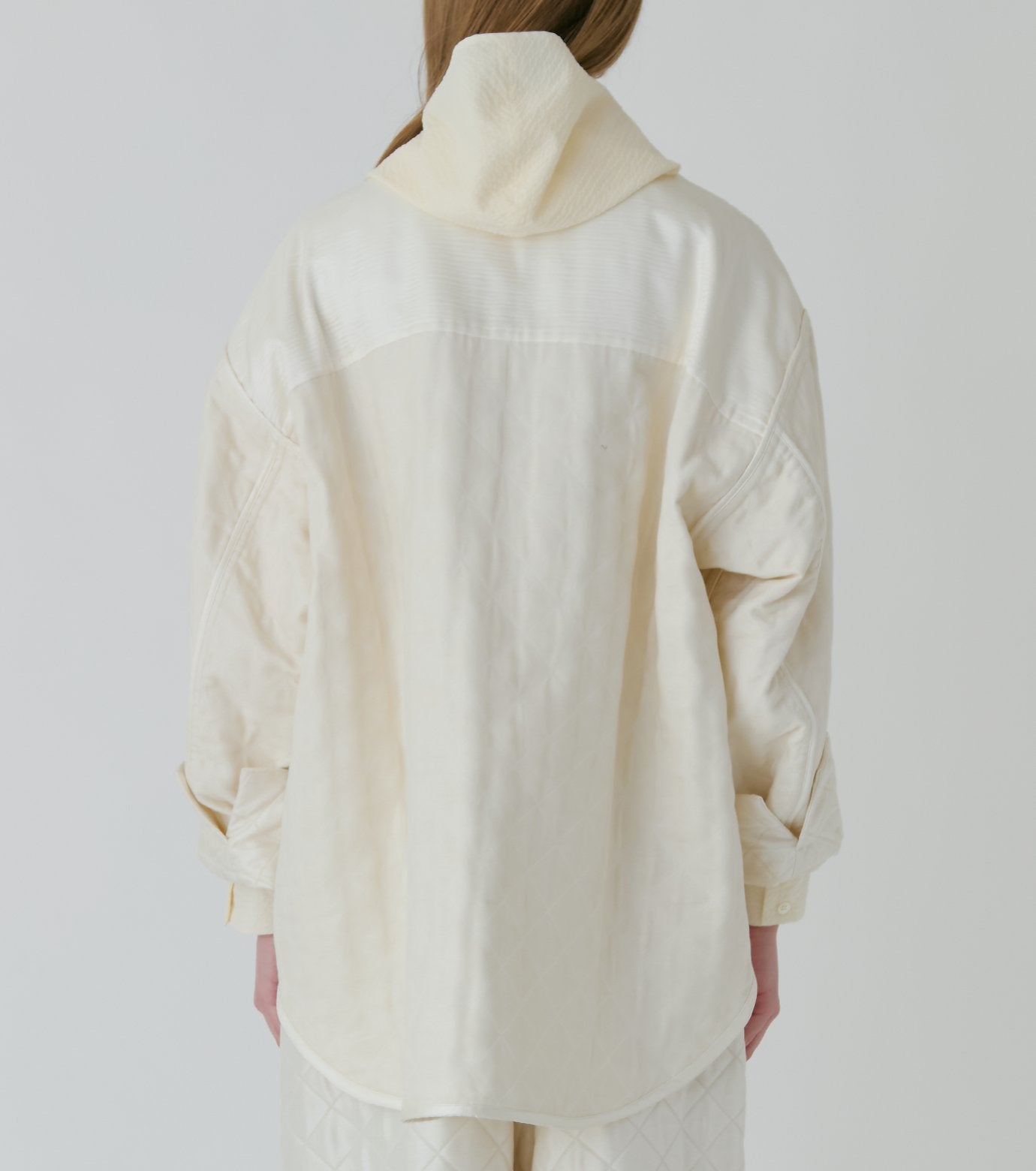 Shiny Quilted Shirt Jacket