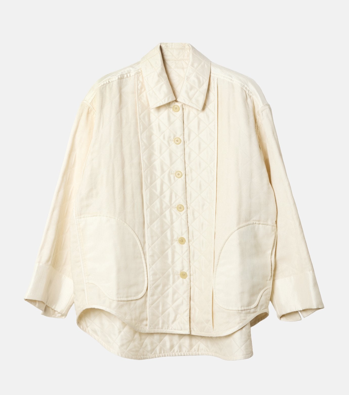 Shiny Quilted Shirt Jacket