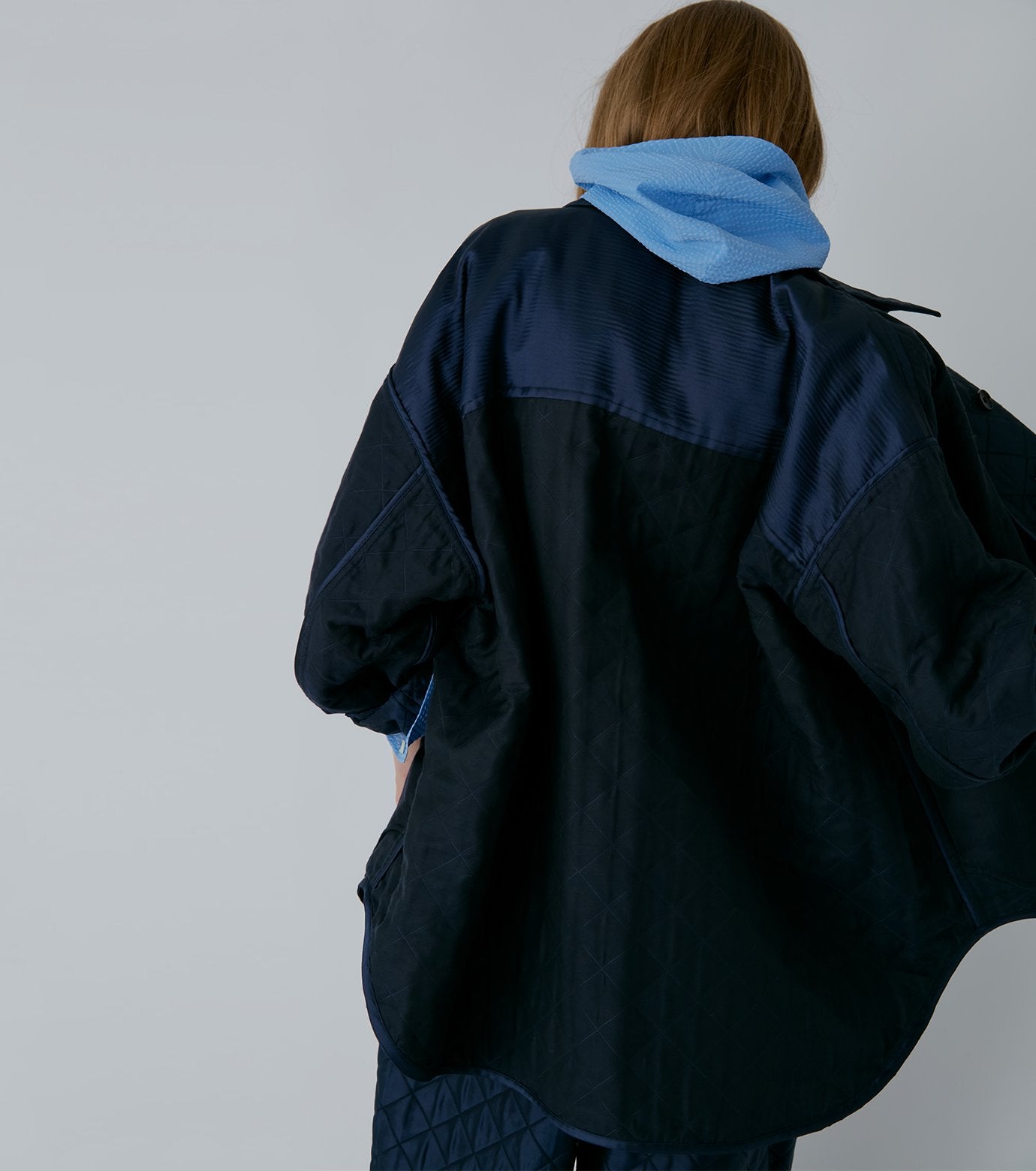 Shiny Quilted Shirt Jacket