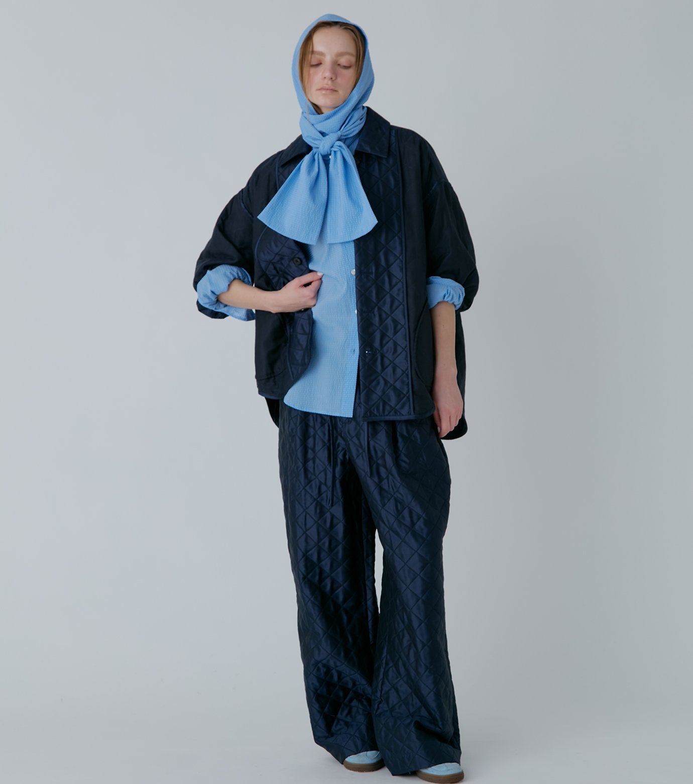 Shiny Quilted Shirt Jacket