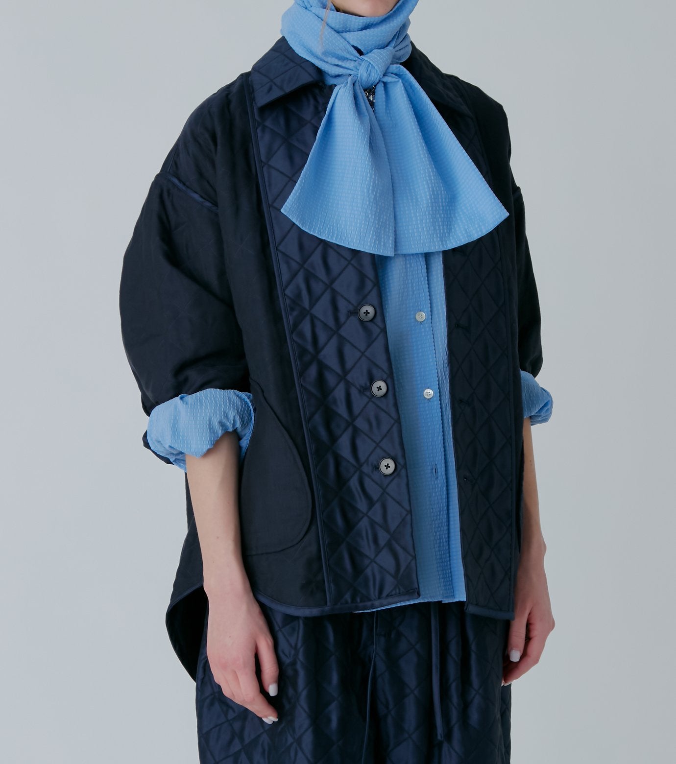 Shiny Quilted Shirt Jacket