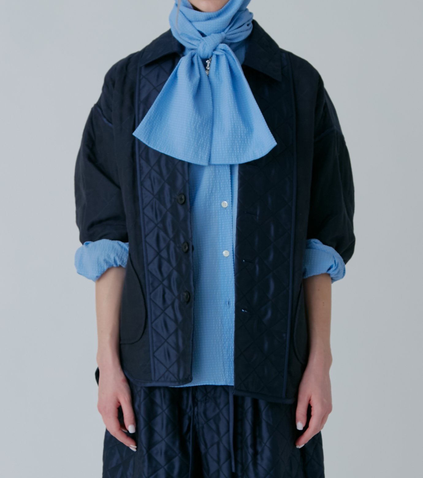 Shiny Quilted Shirt Jacket