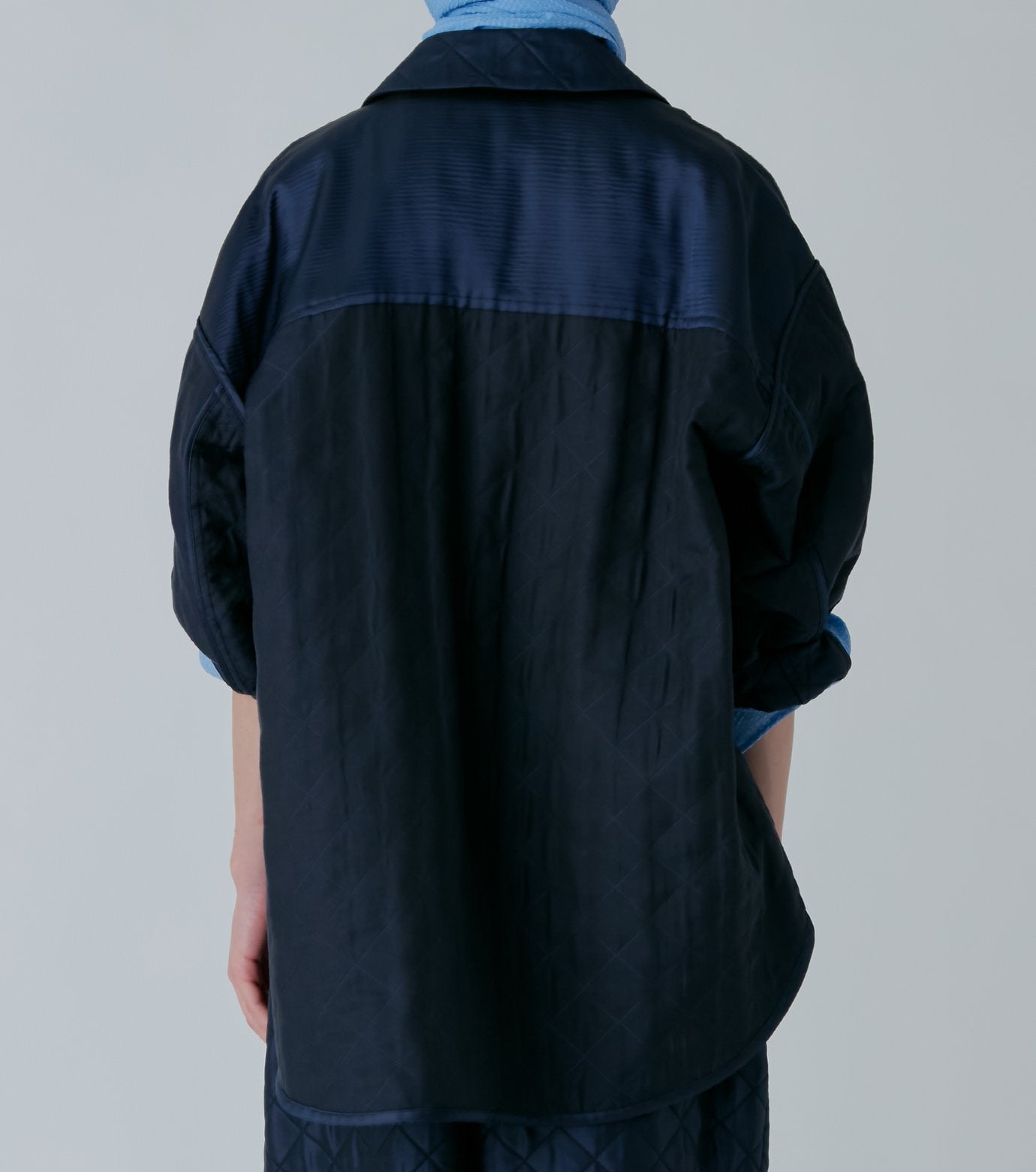 Shiny Quilted Shirt Jacket