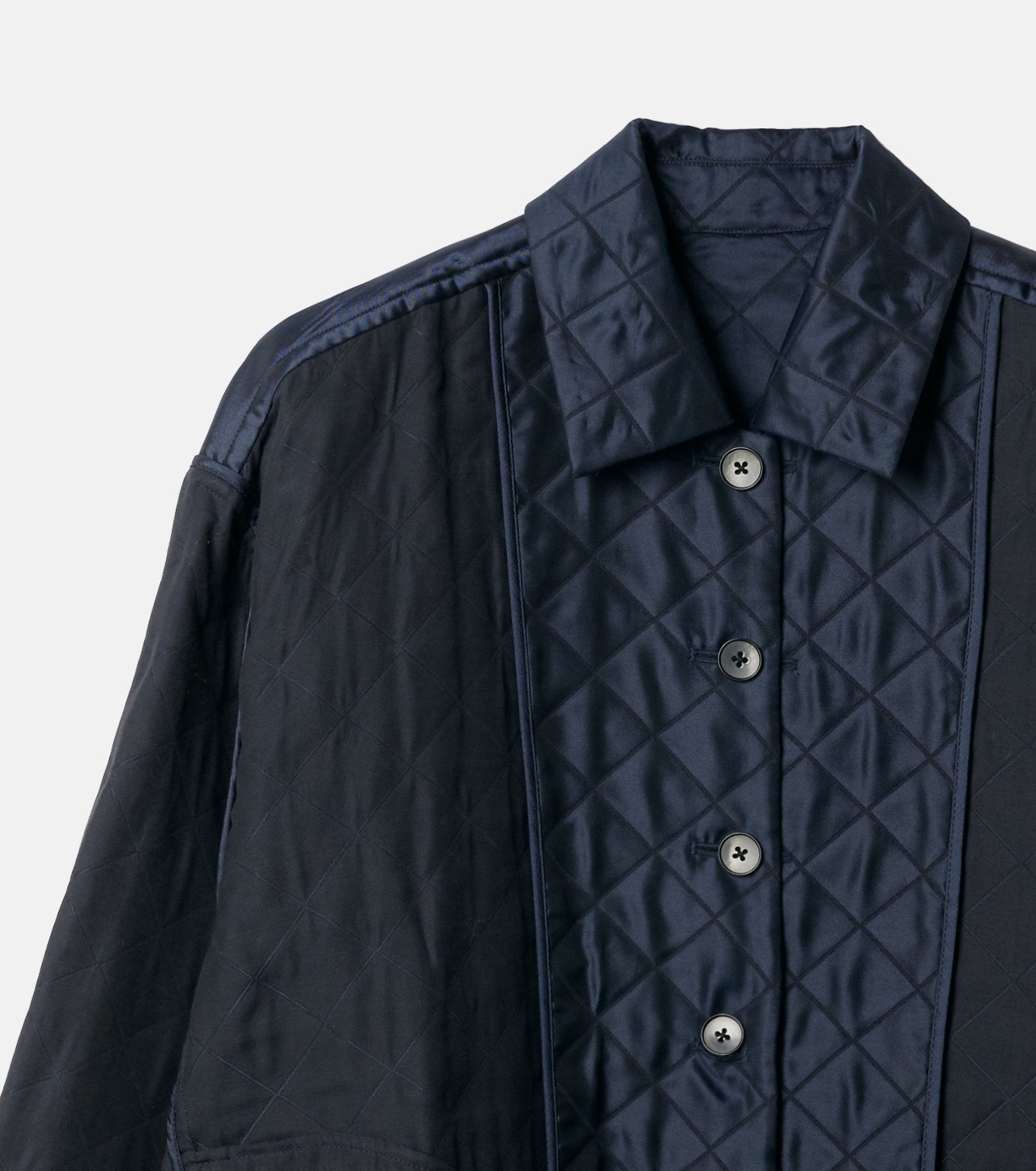 Shiny Quilted Shirt Jacket