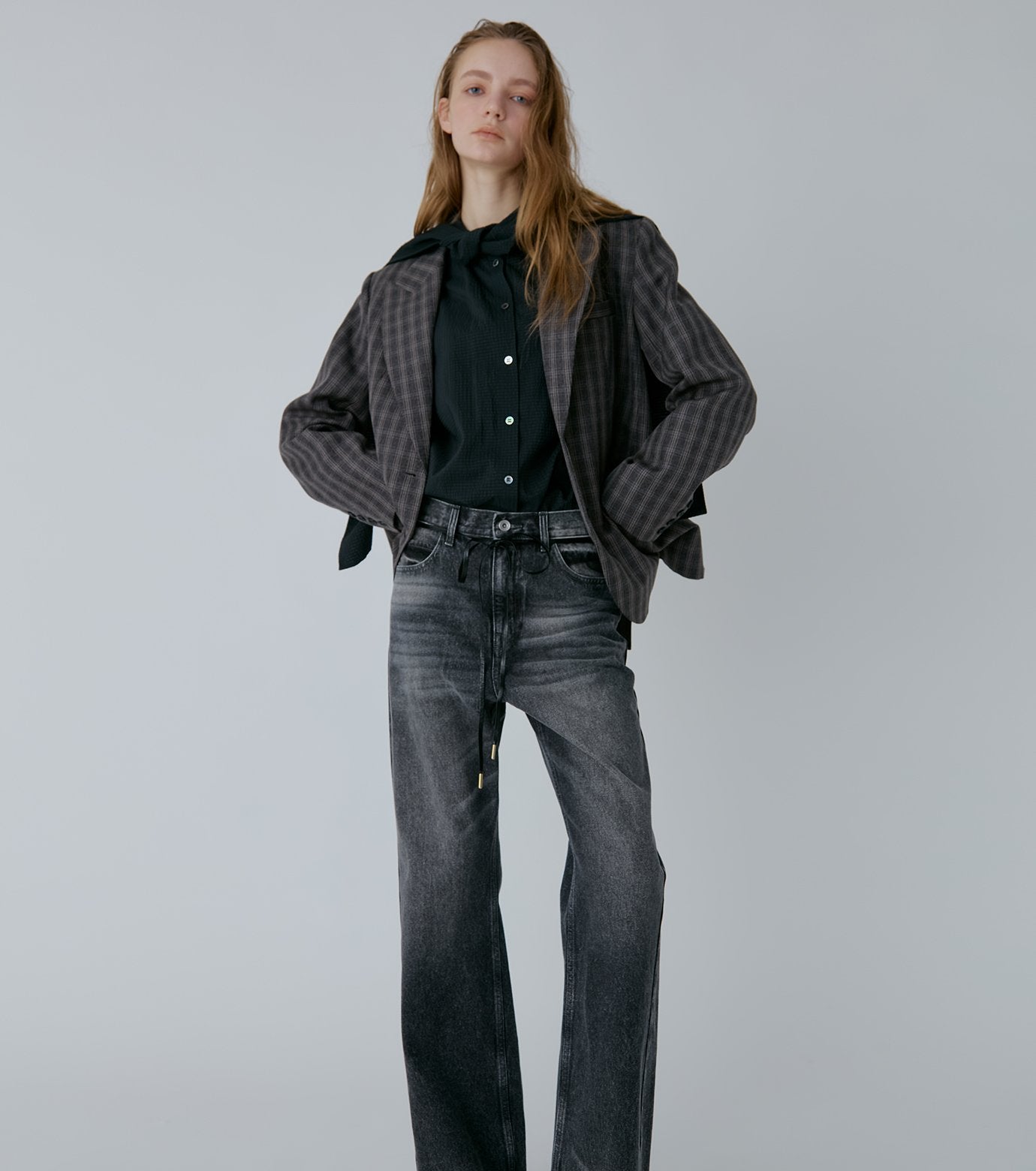 Gingham Check Hooded Shirt