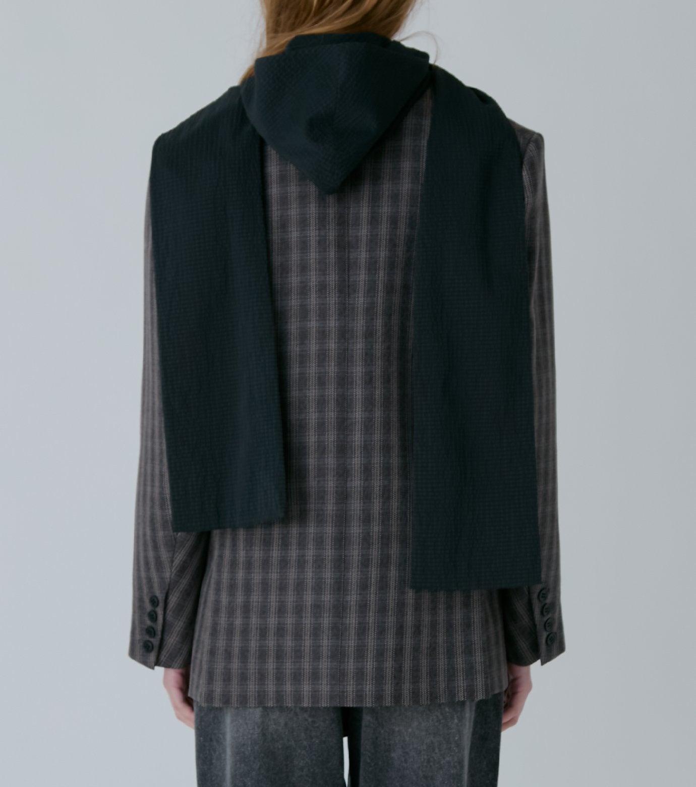 Gingham Check Hooded Shirt