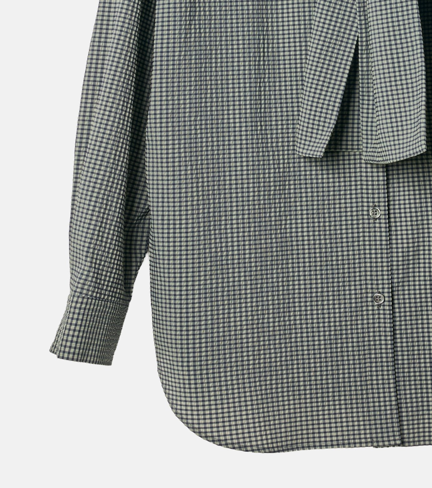 Gingham Check Hooded Shirt