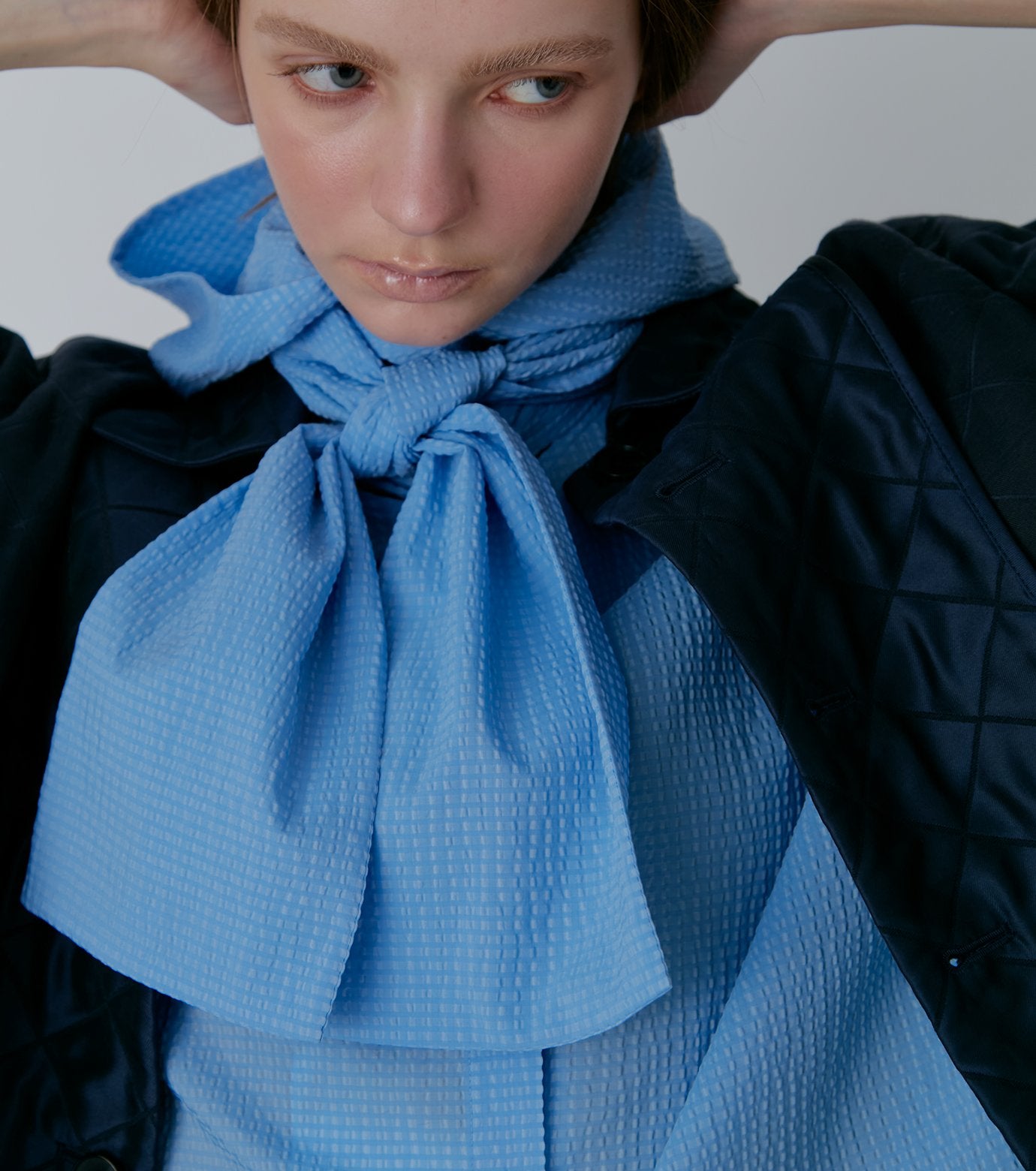 Gingham Check Hooded Shirt