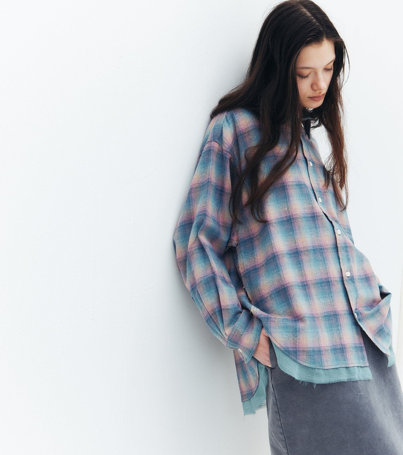 Flannel Shirt w/Organza Trim