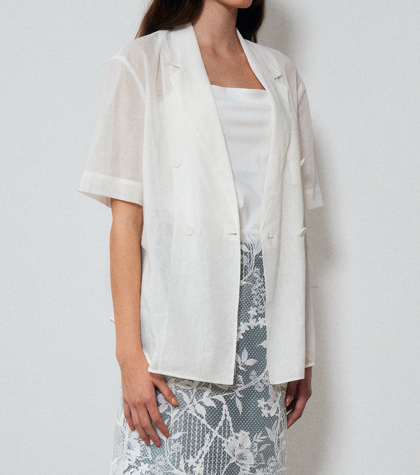 Sheer Double Breasted SS Jacket