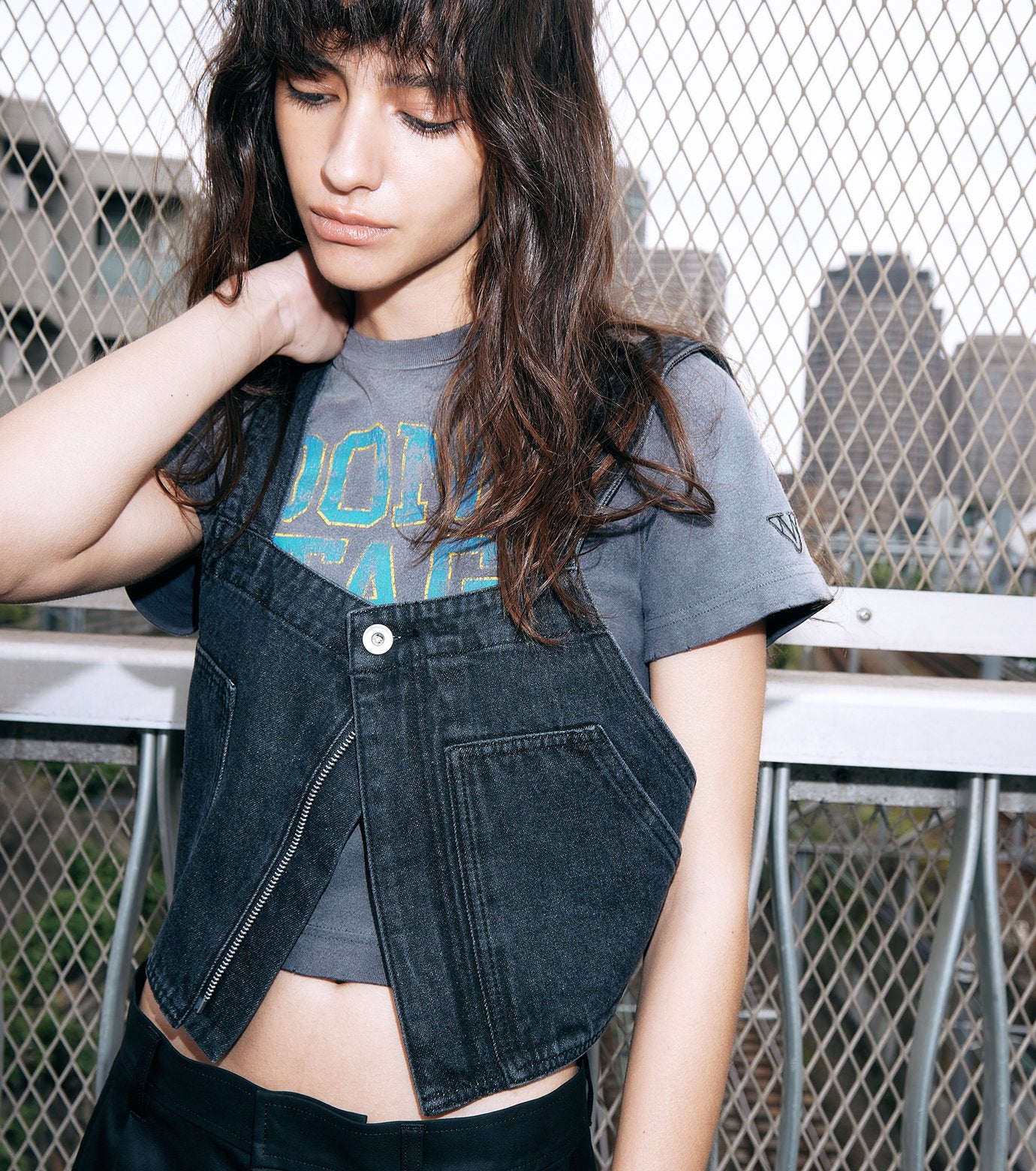 Denim Bib Top