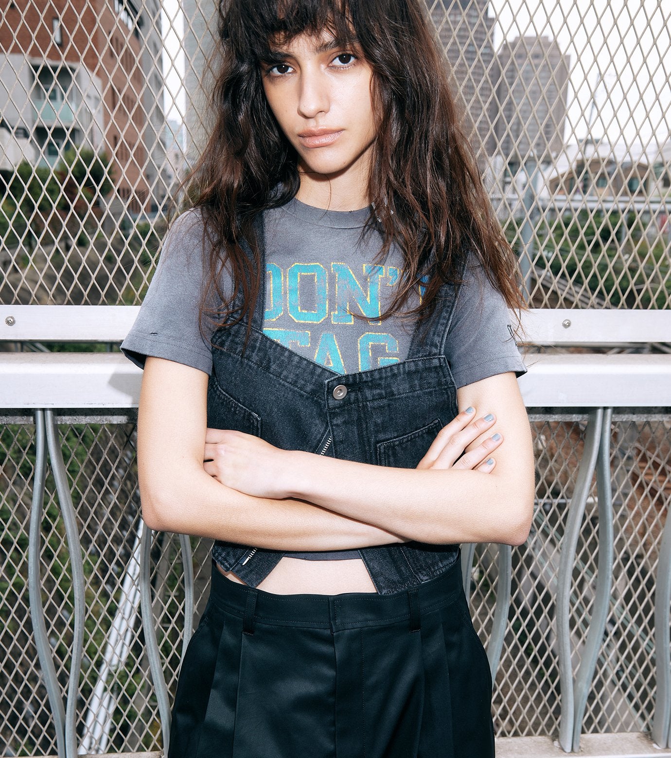 Denim Bib Top