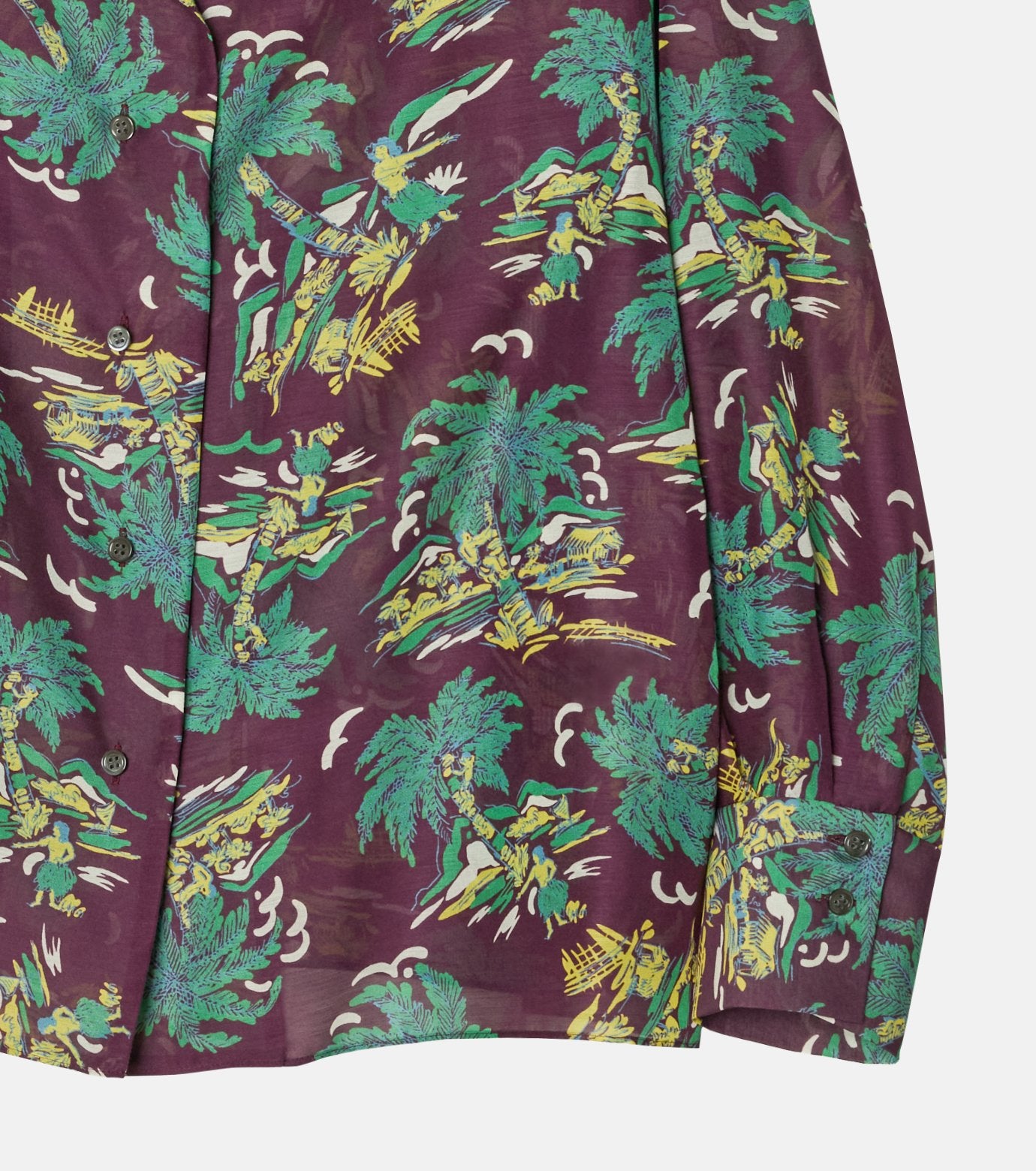 Tropical Print Sheer Shirt