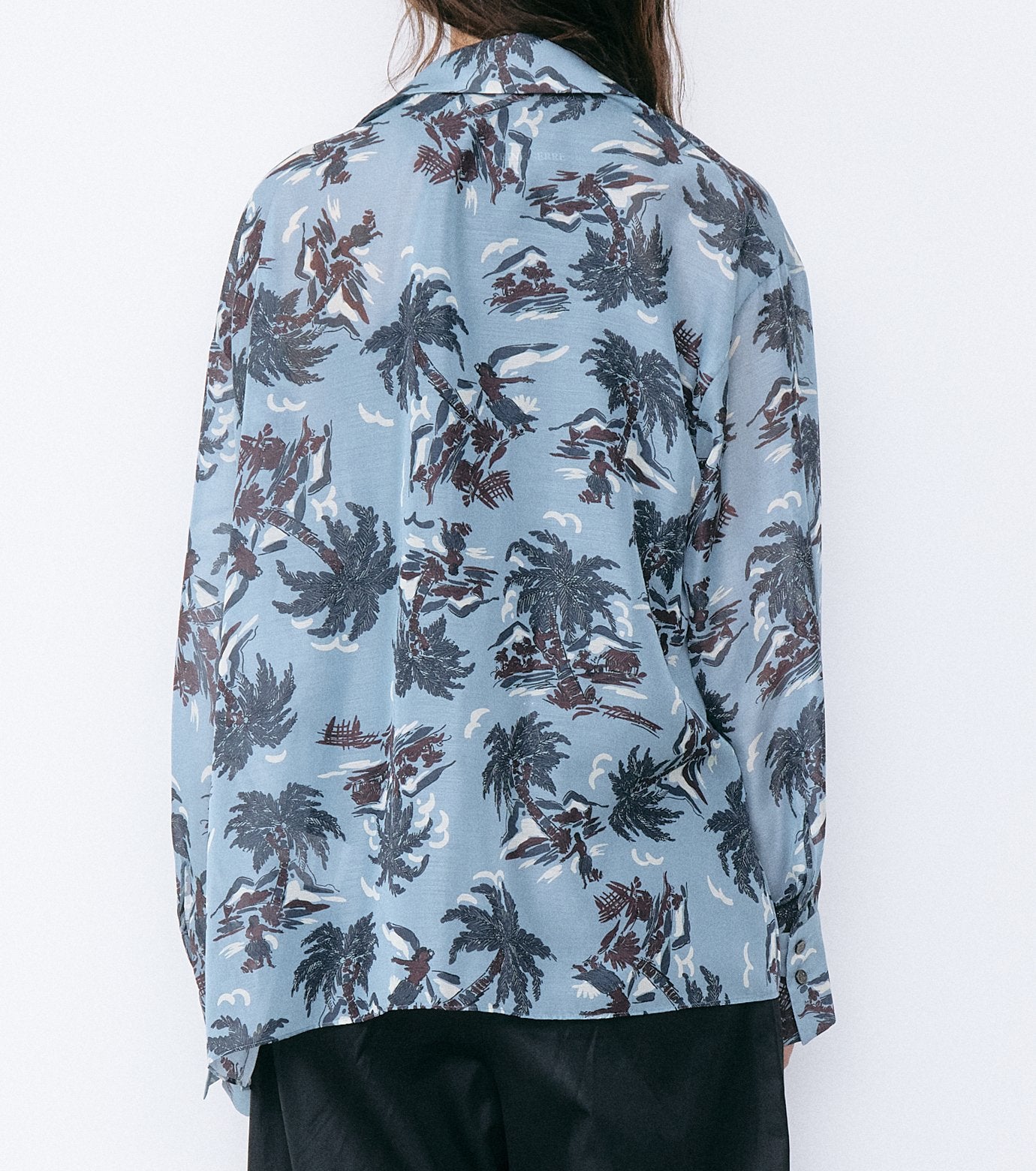 Tropical Print Sheer Shirt