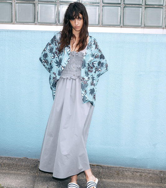Tropical Print Sheer Shirt
