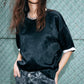 Satin Roll-Up Sleeve Top