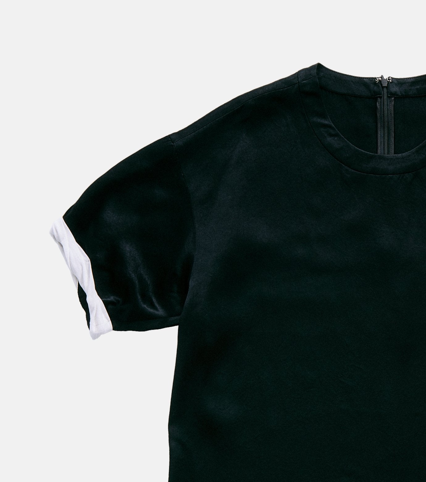 Satin Roll-Up Sleeve Top