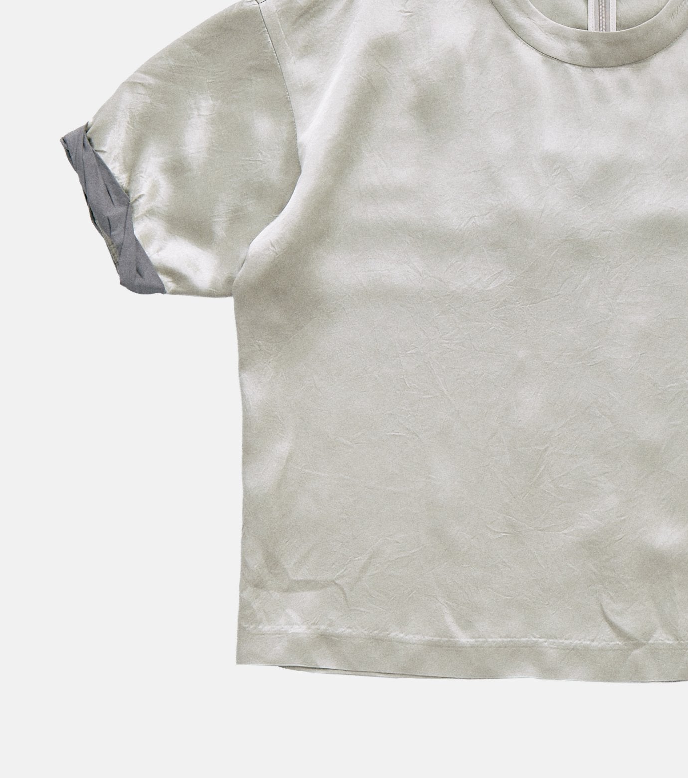 Satin Roll-Up Sleeve Top