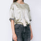 Satin Roll-Up Sleeve Top