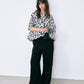 Sheer Jacquard Blouse
