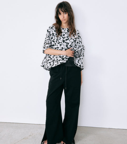 Sheer Jacquard Blouse