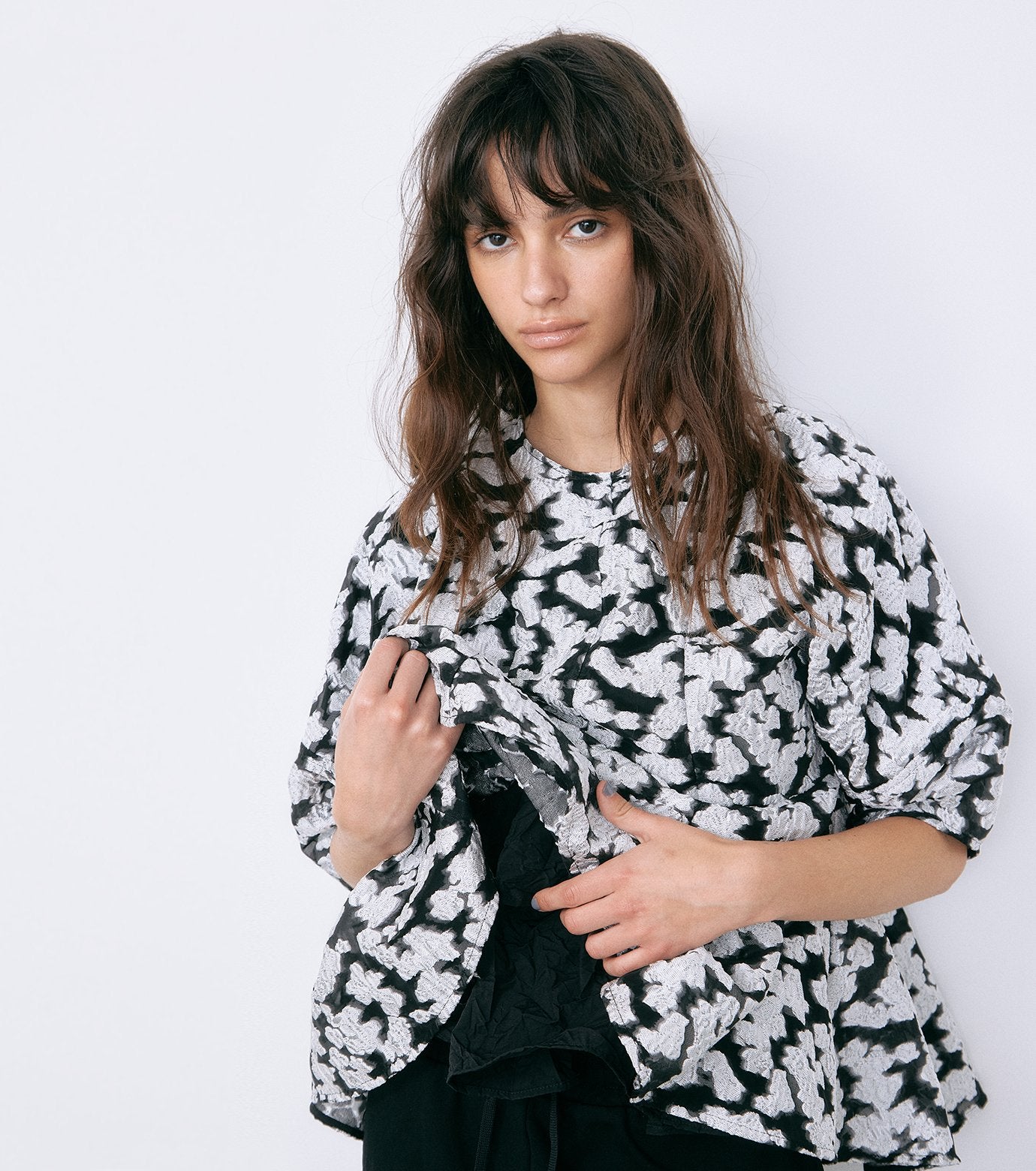Sheer Jacquard Blouse