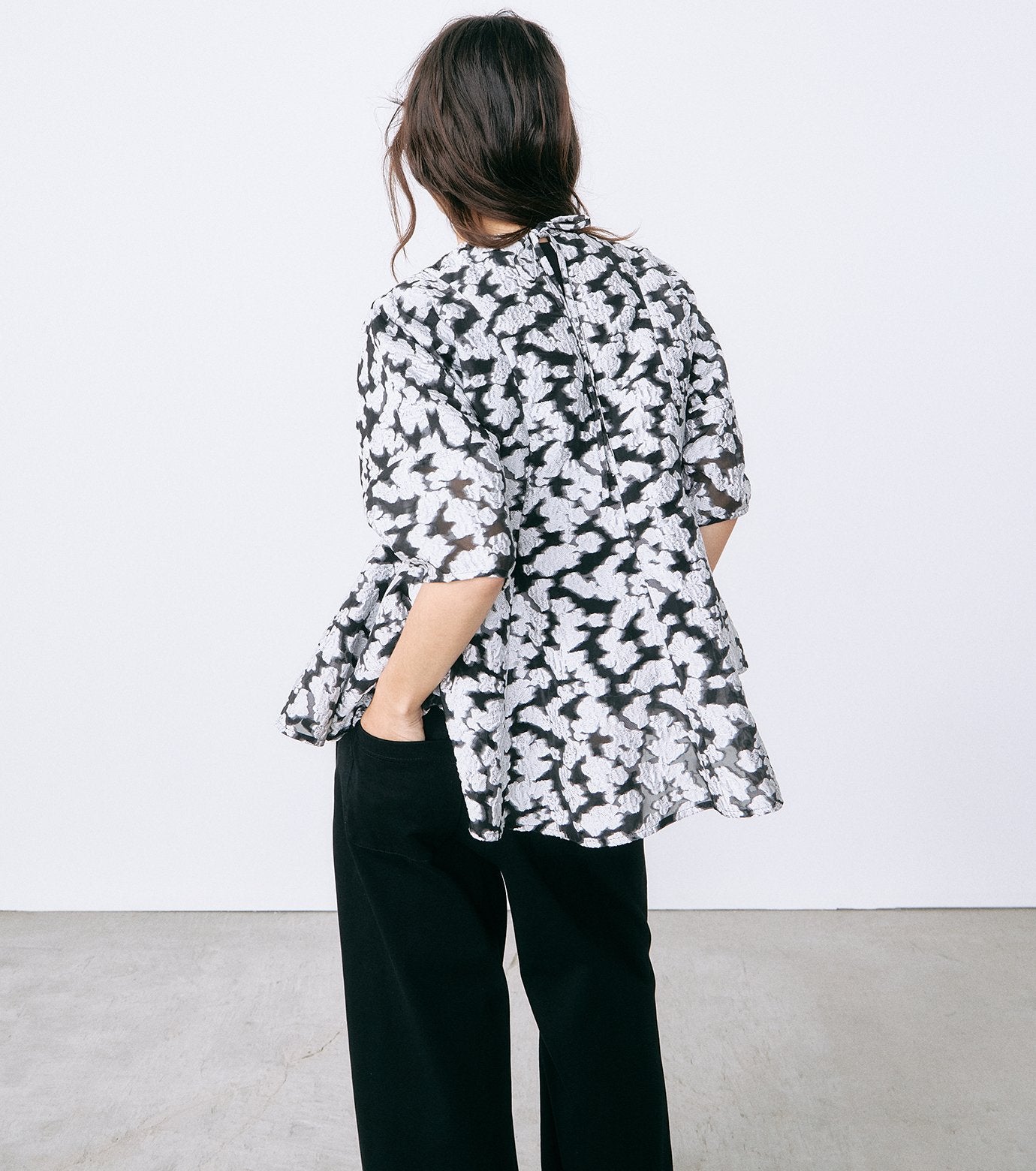 Sheer Jacquard Blouse