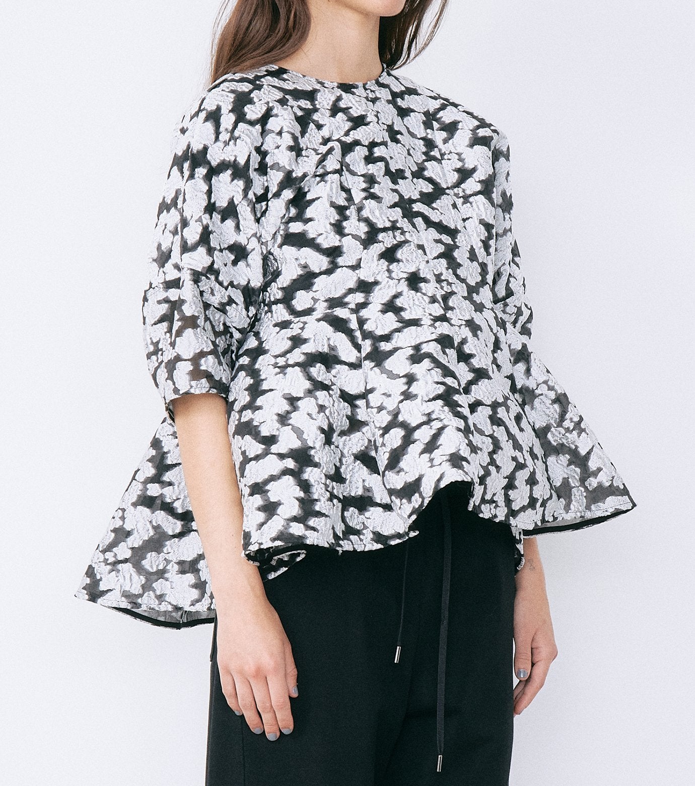 Sheer Jacquard Blouse