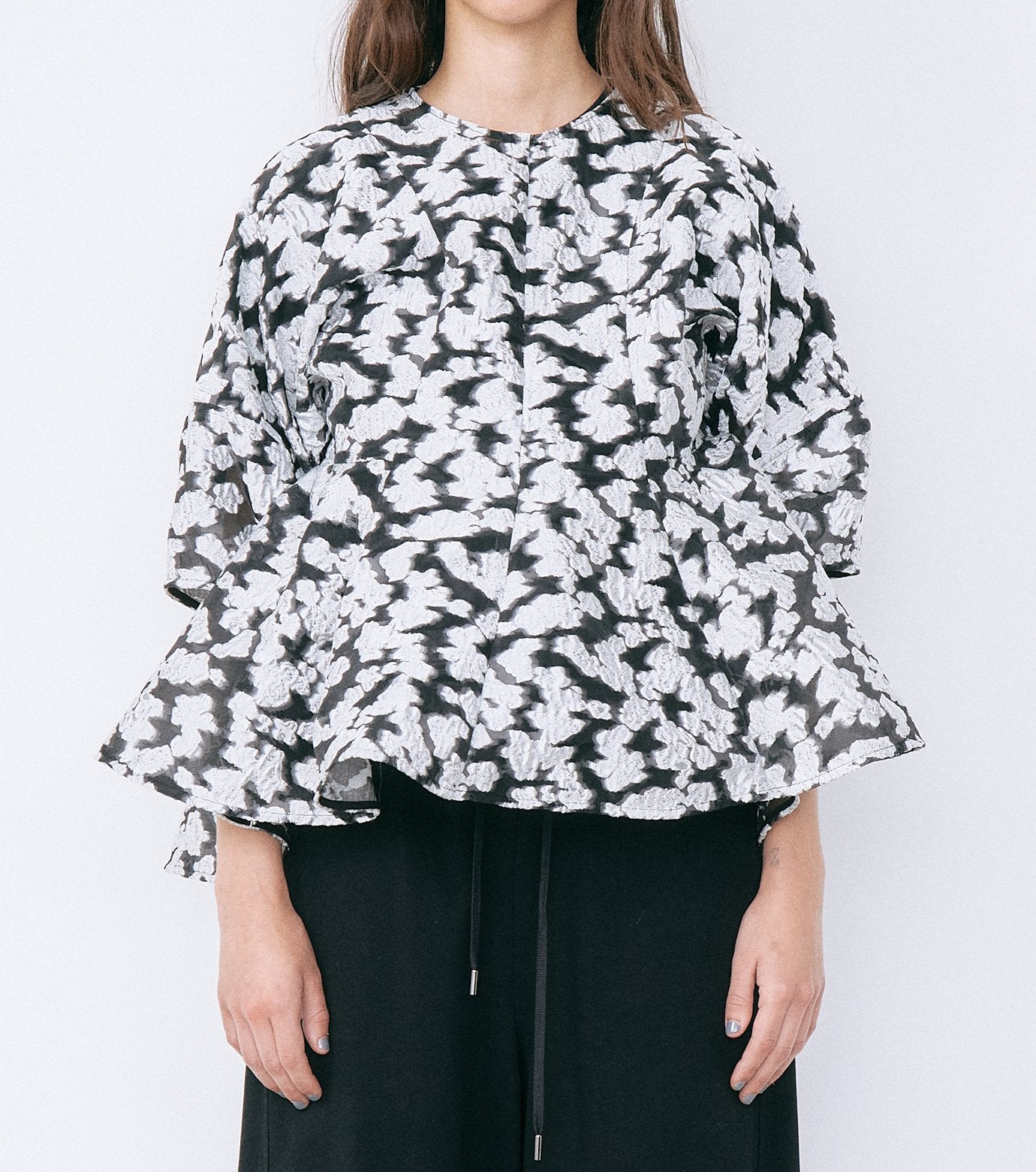 Sheer Jacquard Blouse