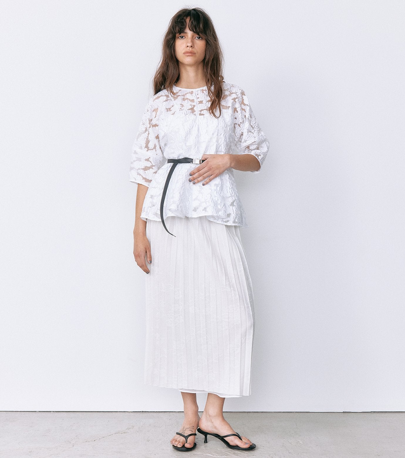 Sheer Jacquard Blouse