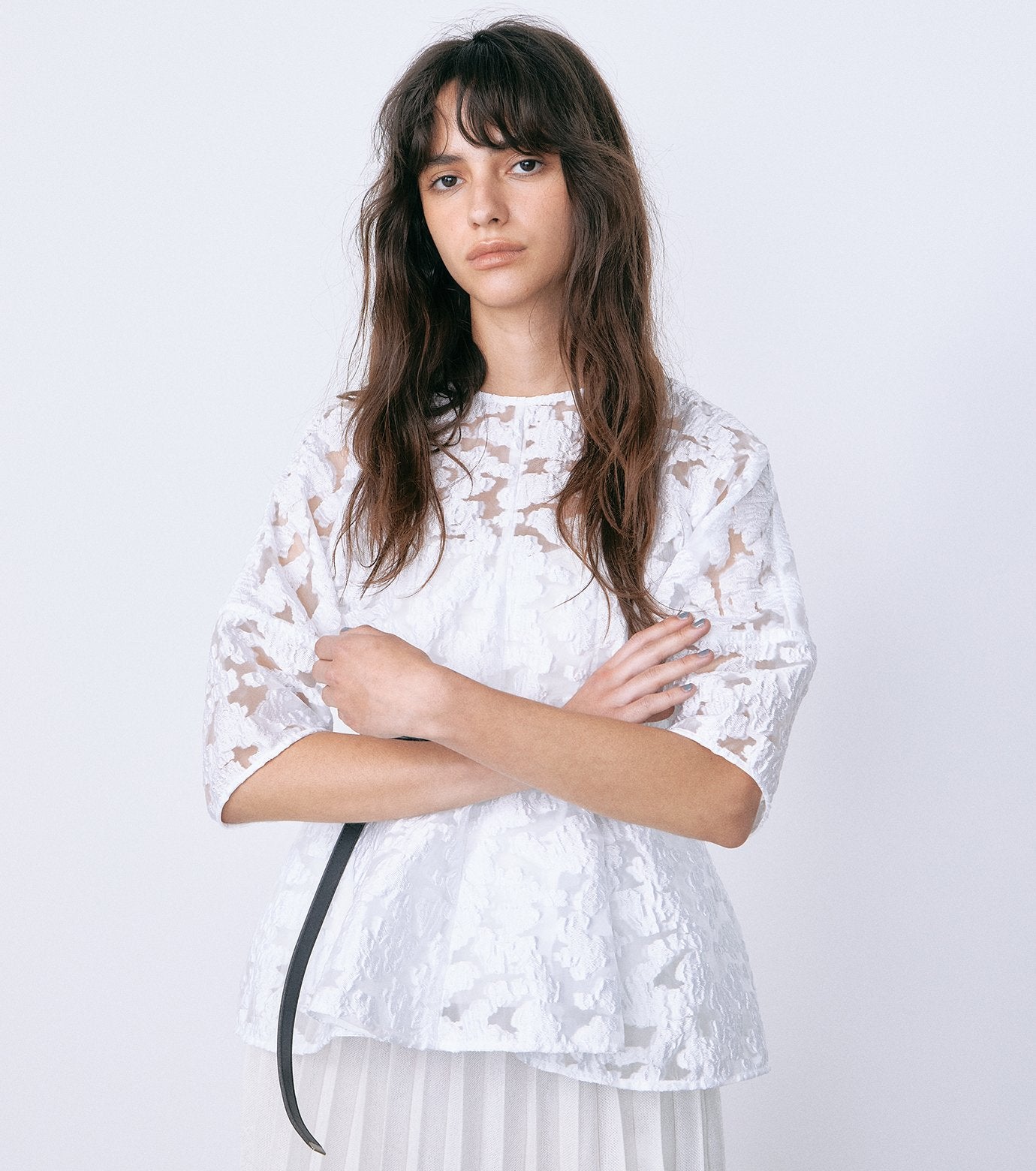 Sheer Jacquard Blouse
