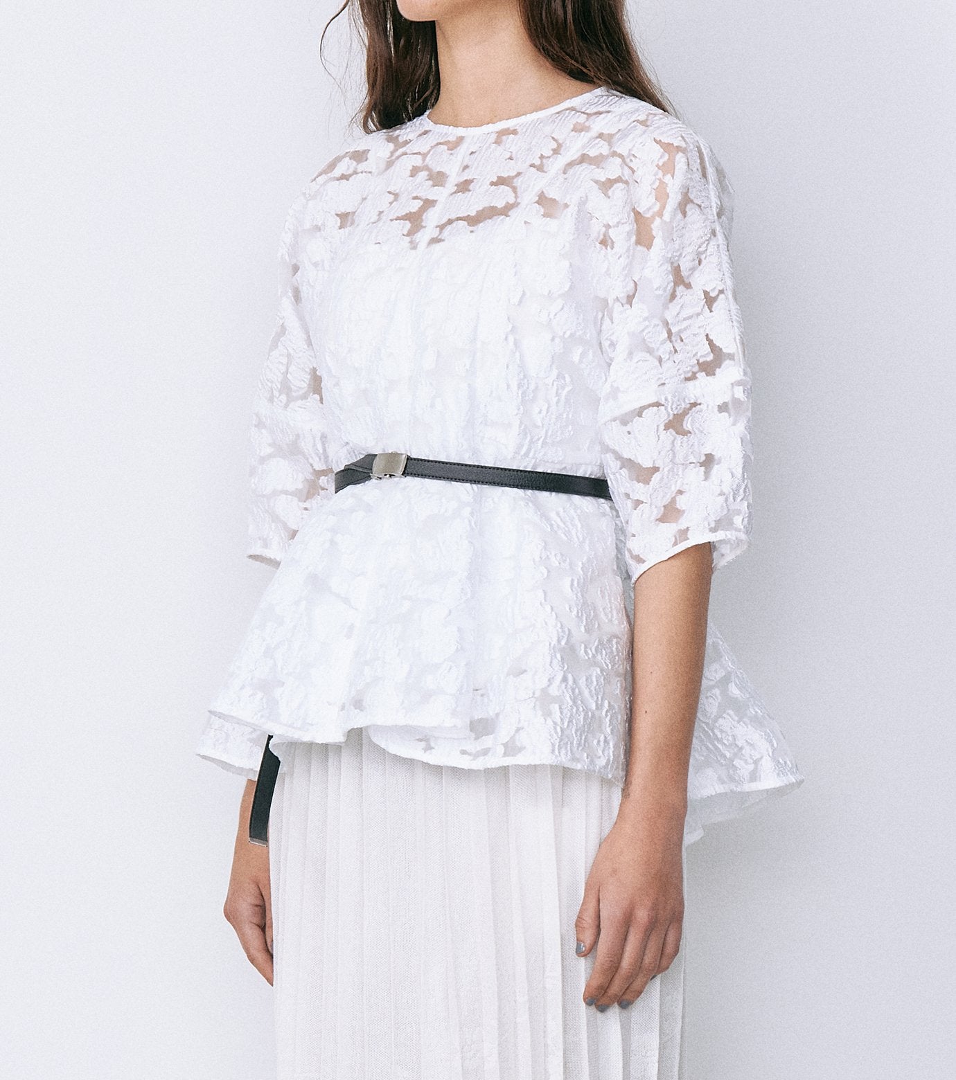 Sheer Jacquard Blouse